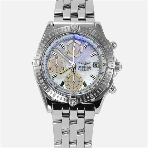 breitling chronomar mens watch a13352|breitling mother of pearl.